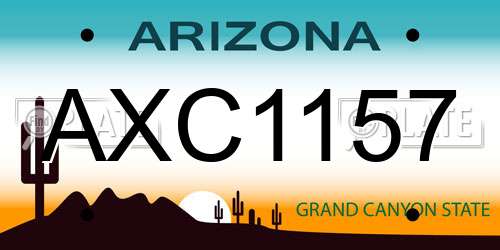 AXC1157 Arizona License Plate