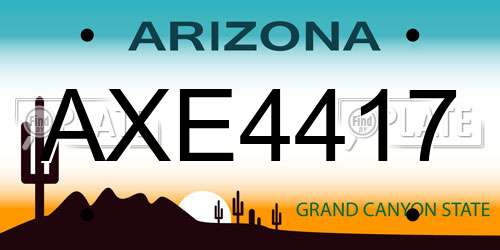 AXE4417 Arizona License Plate