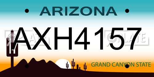 AXH4157 Arizona License Plate