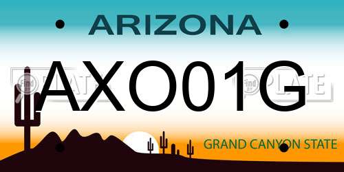 AXO01G Arizona License Plate