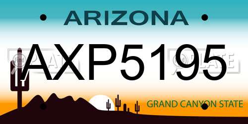 AXP5195 Arizona License Plate