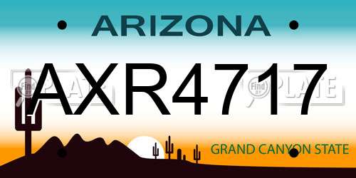 AXR4717 Arizona License Plate