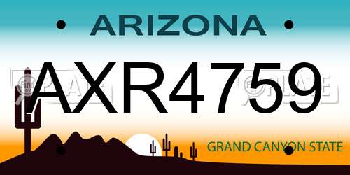 AXR4759 Arizona License Plate