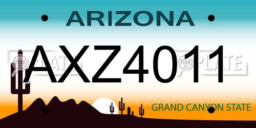 AXZ4011 Arizona License Plate