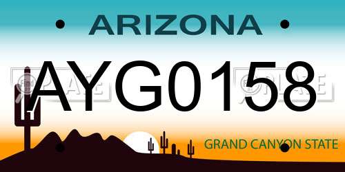AYG0158 Arizona License Plate