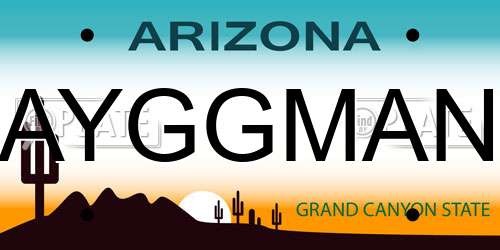 AYGGMAN Arizona License Plate