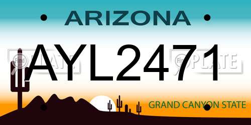 AYL2471 Arizona License Plate