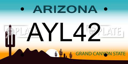 AYL42 Arizona License Plate