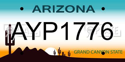 AYP1776 Arizona License Plate