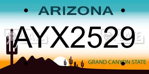 AYX2529 Arizona License Plate