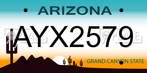 AYX2579 Arizona License Plate