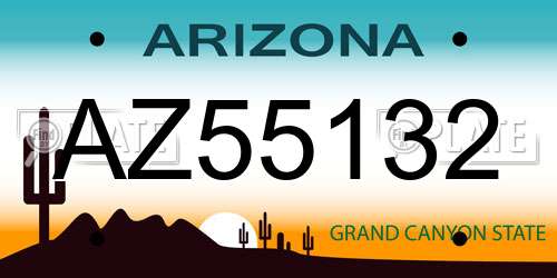 AZ55132 Arizona License Plate