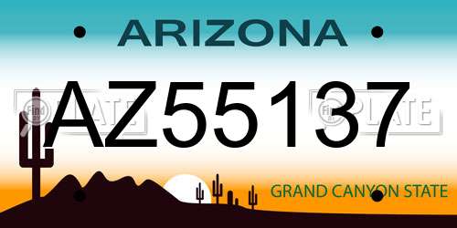 AZ55137 Arizona License Plate