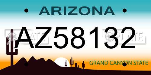 AZ58132 Arizona License Plate