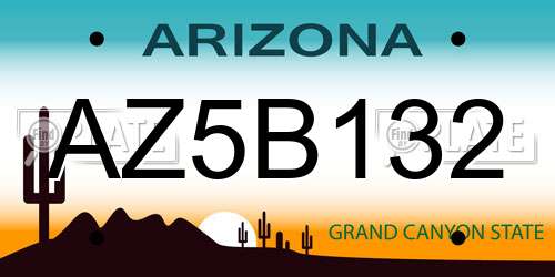 AZ5B132 Arizona License Plate