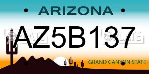 AZ5B137 Arizona License Plate