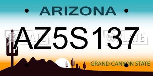 AZ5S137 Arizona License Plate