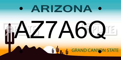 AZ7A6Q Arizona License Plate