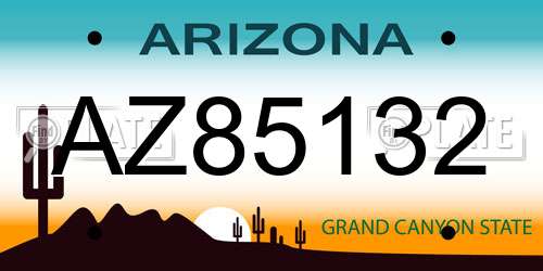 AZ85132 Arizona License Plate