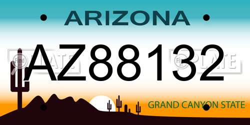AZ88132 Arizona License Plate