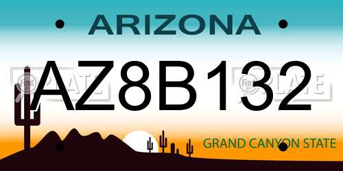 AZ8B132 Arizona License Plate