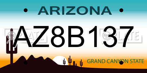 AZ8B137 Arizona License Plate