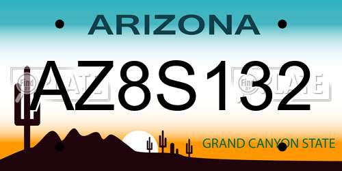 AZ8S132 Arizona License Plate