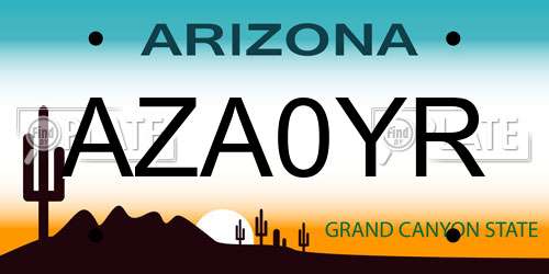 AZA0YR Arizona License Plate