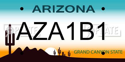 AZA1B1 Arizona License Plate