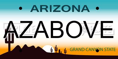 AZABOVE Arizona License Plate