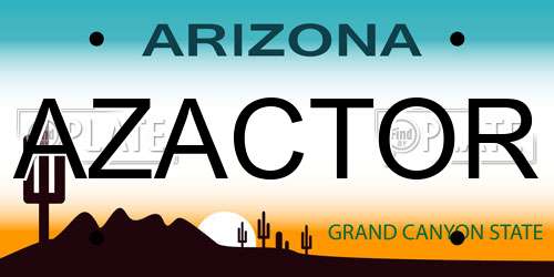 AZACTOR Arizona License Plate