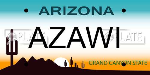 AZAWI Arizona License Plate