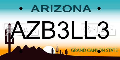 AZB3LL3 Arizona License Plate