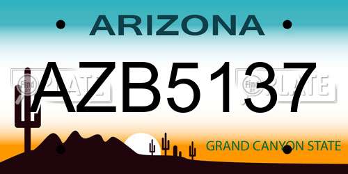 AZB5137 Arizona License Plate