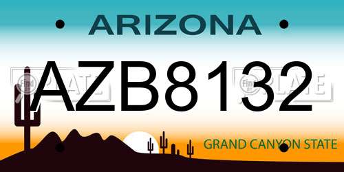 AZB8132 Arizona License Plate