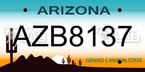 AZB8137 Arizona License Plate