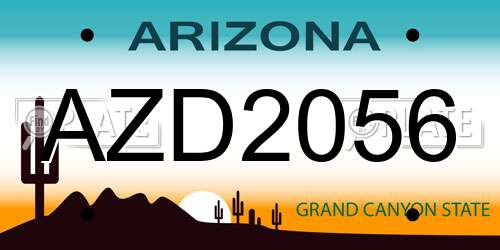 AZD2056 Arizona License Plate