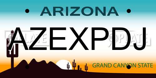 AZEXPDJ Arizona License Plate