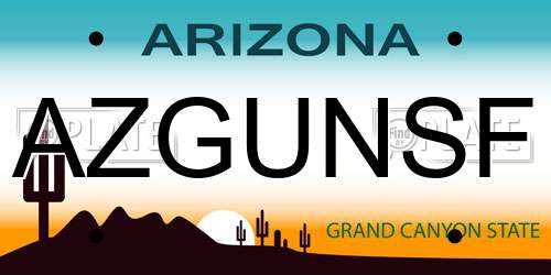 AZGUNSF Arizona License Plate