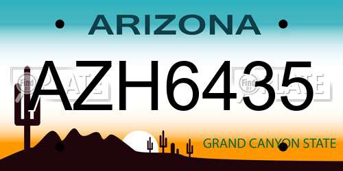 AZH6435 Arizona License Plate