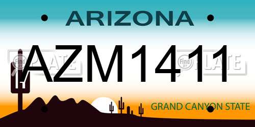 AZM1411 Arizona License Plate