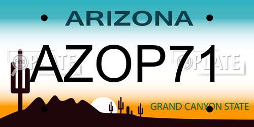 AZOP71 Arizona License Plate