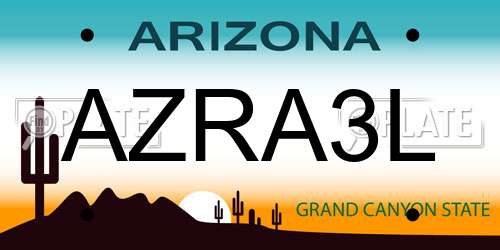 AZRA3L Arizona License Plate