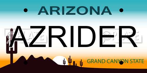 AZRIDER Arizona License Plate