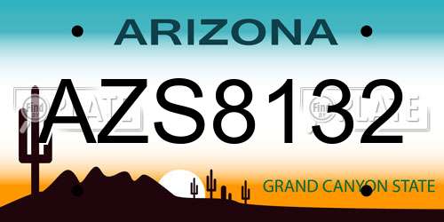 AZS8132 Arizona License Plate