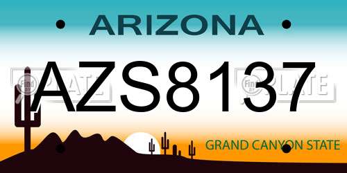 AZS8137 Arizona License Plate