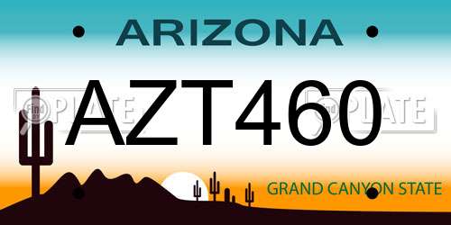 AZT460 Arizona License Plate