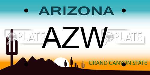 AZW Arizona License Plate