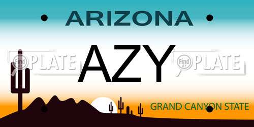 AZY Arizona License Plate