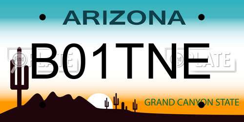 B01TNE Arizona License Plate